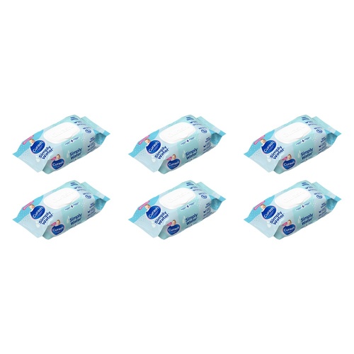 Curash Simply Water Baby Wipes, 99% Purified Water, 80 Pack Bundle of 6