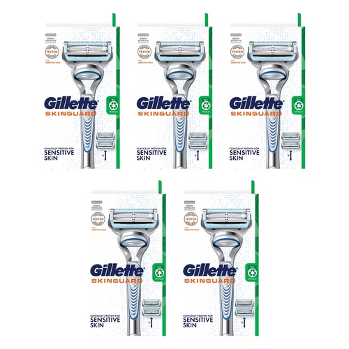 Gillette SkinGuard Razor Handle + 2 Cartridges Pack of 5