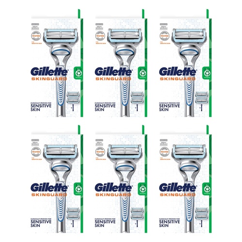 Gillette SkinGuard Razor Handle + 2 Cartridges Pack of 6