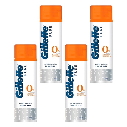 Gillette Pro Aqua Hydrating Shea Butter Shave Gel 195g Pack of 4