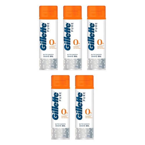 Gillette Pro Aqua Hydrating Shea Butter Shave Gel 195g Pack of 5
