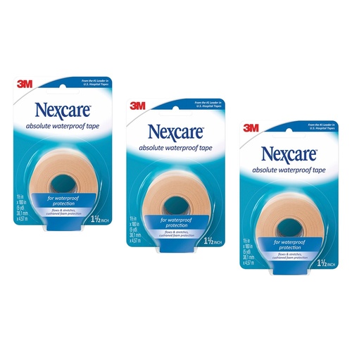 Nexcare Absolute Waterproof Tape Tan 38mm x 4.5m Pack of 3