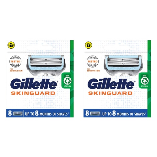 Gillette SkinGuard Blade Cartridge Refills 8 Pack Bundle of 2