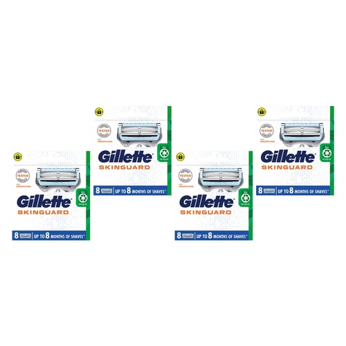 Gillette SkinGuard Blade Cartridge Refills 8 Pack Bundle of 4