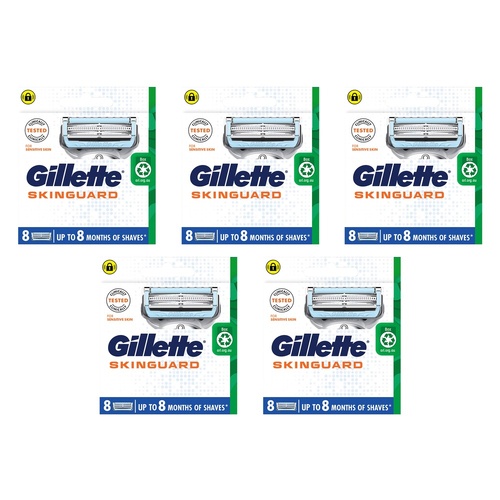 Gillette SkinGuard Blade Cartridge Refills 8 Pack Bundle of 5