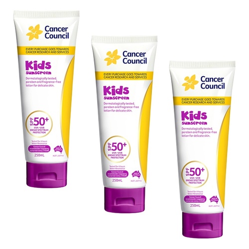 Cancer Council Kids Sunscreen SPF 50+ 250mL Pack of 3
