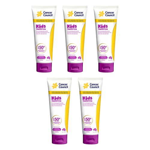 Cancer Council Kids Sunscreen SPF 50+ 250mL Pack of 5