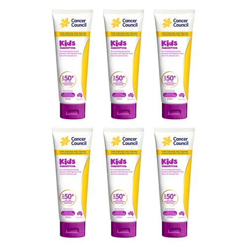 Cancer Council Kids Sunscreen SPF 50+ 250mL Pack of 6