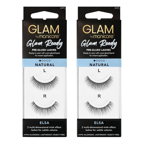 Glam by Manicare Elsa Pre-Glued Lashes Pack of 2
