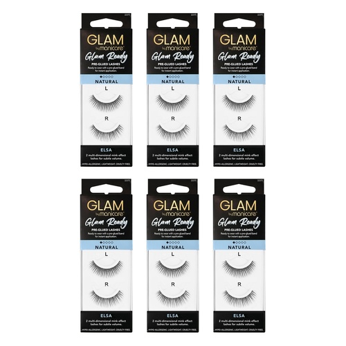 Glam by Manicare Elsa Pre-Glued Lashes Pack of 6