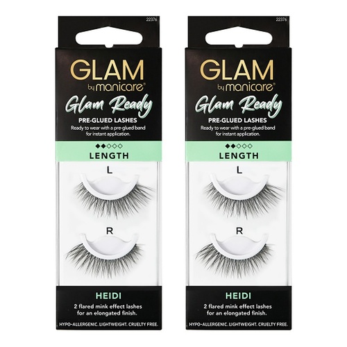 Glam by Manicare Heidi Pre-Glued Lashes Pack of 2
