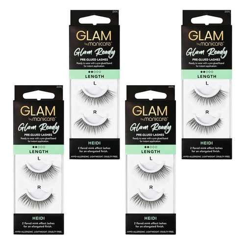 Glam by Manicare Heidi Pre-Glued Lashes Pack of 4