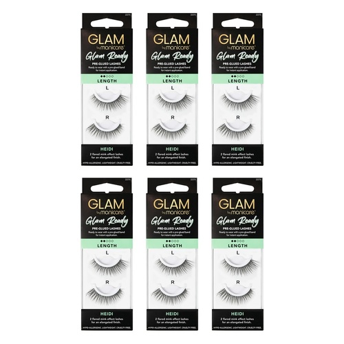 Glam by Manicare Heidi Pre-Glued Lashes Pack of 6