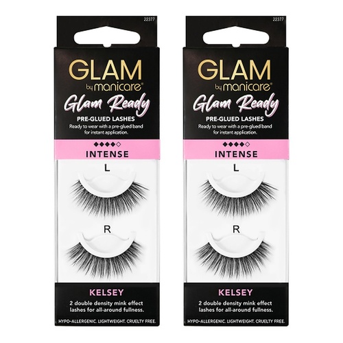 Glam by Manicare Kelsey Pre-Glued Lashes Pack of 2