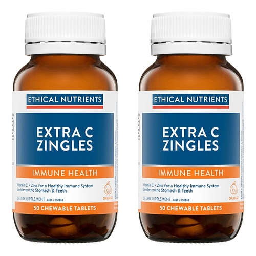 Ethical Nutrients Extra C Zingles Immune Health 50 Tablets Pack of 2