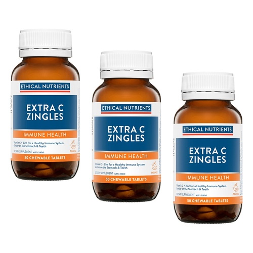 Ethical Nutrients Extra C Zingles Immune Health 50 Tablets Pack of 3