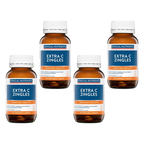 Ethical Nutrients Extra C Zingles Immune Health 50 Tablets Pack of 4