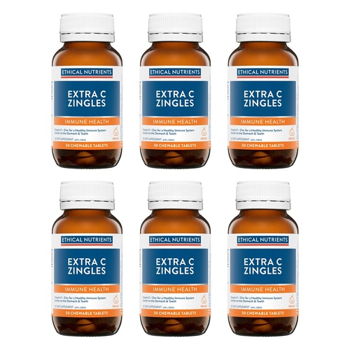 Ethical Nutrients Extra C Zingles Immune Health 50 Tablets Pack of 6