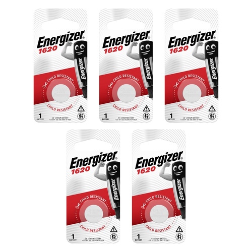 Energizer 1620 Lithium Coin Battery Pack of 5