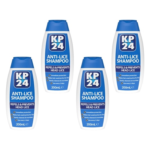 KP24 Anti-Lice Shampoo 200mL Pack of 4