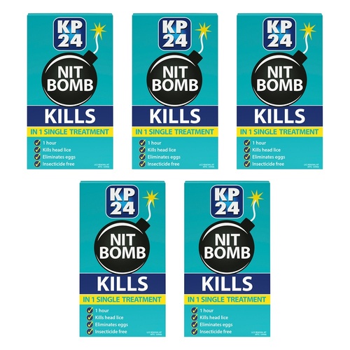 KP24 Nit Bomb Head Lice Treatment with Removal Comb Pack of 5