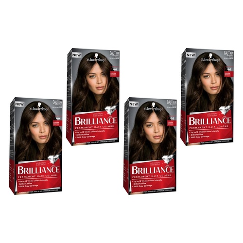 Schwarzkopf Brilliance Permanent Colour 46 Coffee Brown Pack of 4