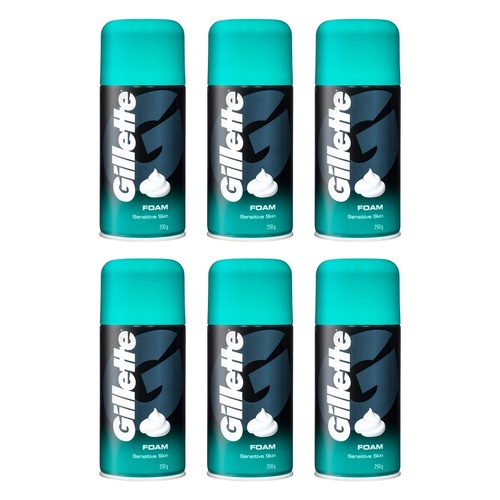 Gillette Shaving Foam Sensitive Skin 250g Pack of 6