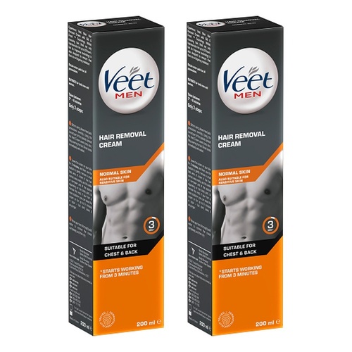 Veet Men Hair Removal Cream Normal Skin 200mL Pack of 2