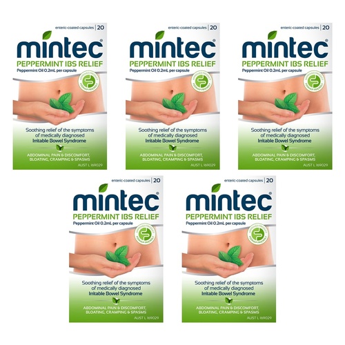 Mintec IBS Relief 20 Capsules Pack of 5