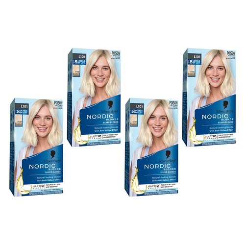 Schwarzkopf Nordic Blonde L101 Silver Blonde Kit Pack of 4