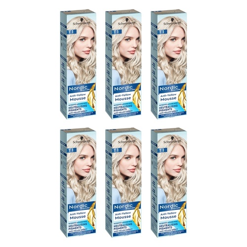 Schwarzkopf Nordic Blonde Anti-Yellow Mousse 92g Pack of 6