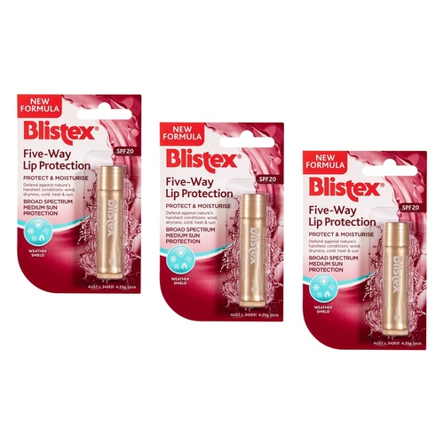 Blistex Five-Way Lip Protection SPF20 4.25g x 12 Bundle of 3