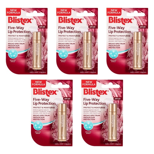Blistex Five-Way Lip Protection SPF20 4.25g x 12 Bundle of 5