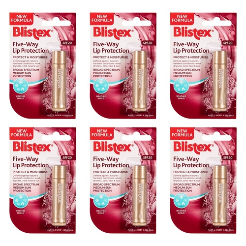 Blistex Five-Way Lip Protection SPF20 4.25g x 12 Bundle of 6