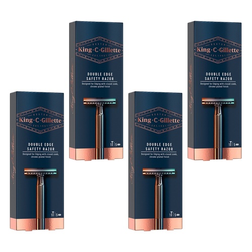 King C. Gillette Men's Double Edge Safety Razor Pack of 4
