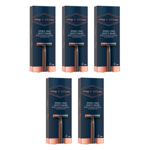 King C. Gillette Men's Double Edge Safety Razor Pack of 5