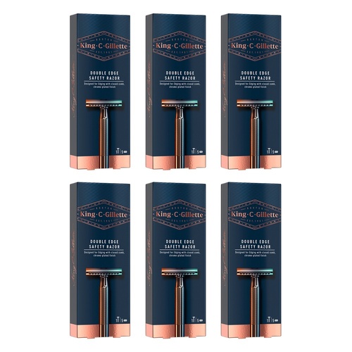 King C. Gillette Men's Double Edge Safety Razor Pack of 6