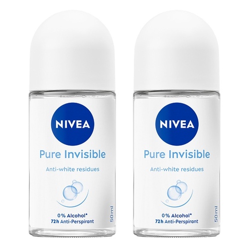 NIVEA Pure Invisible 72H Anti-Perspirant 50mL Pack of 2
