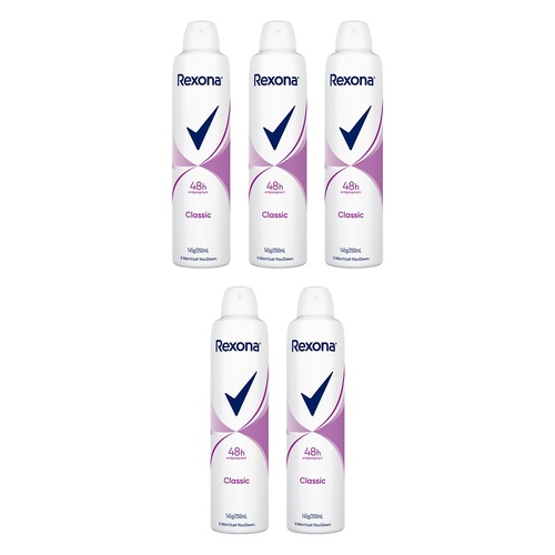Rexona Antiperspirant Aerosol Deodorant Classic 250mL Pack of 5
