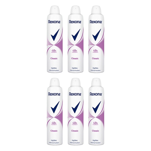Rexona Antiperspirant Aerosol Deodorant Classic 250mL Pack of 6