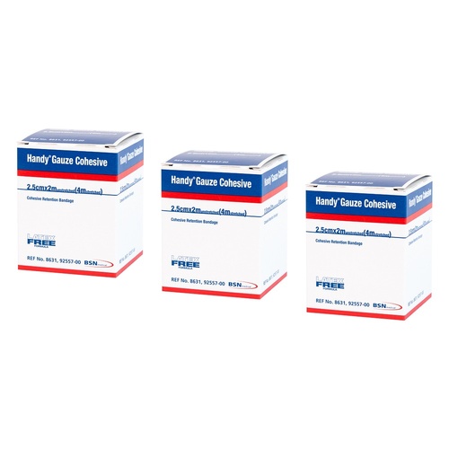 Handy Handygauze Cohesive Retention Bandage 2.5cm x 400cm Pack of 3