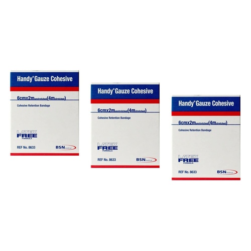 Handy Handygauze Cohesive Retention Bandage 6cm x 2m Pack of 3