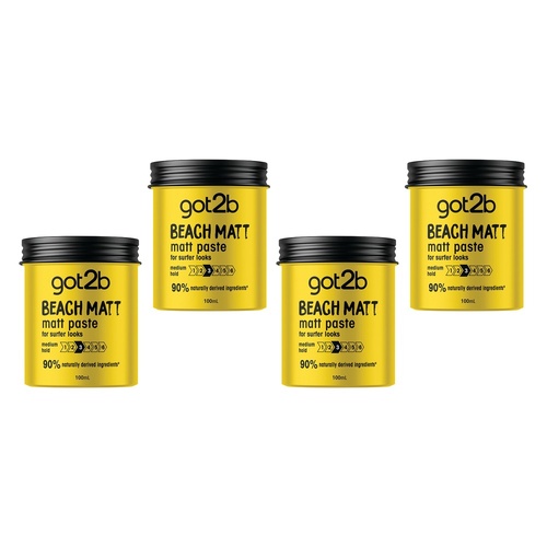 Got2B Beach Matt Paste Medium Hold 100mL Pack of 4