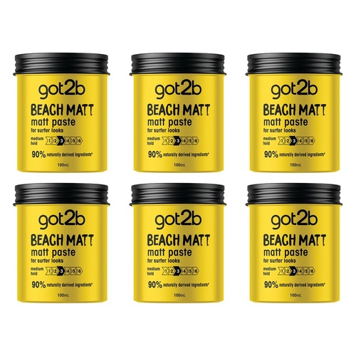 Got2B Beach Matt Paste Medium Hold 100mL Pack of 6