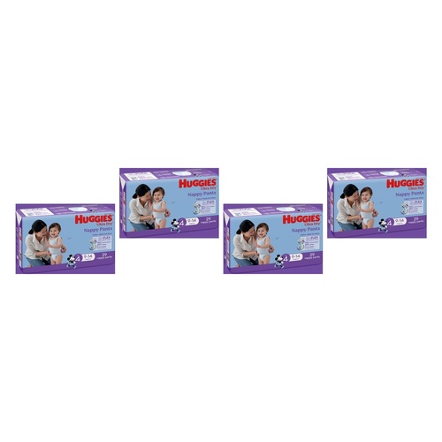 Huggies Nappy Pants Toddler Boy Size 4 29 Pack x 3 Bundle of 4