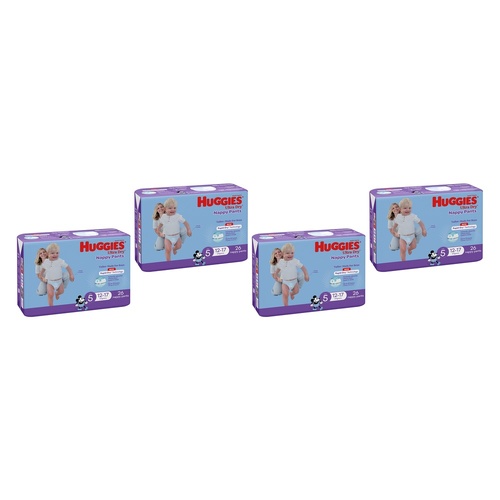 Huggies Walkers Nappy Pants for Boys 12-17kg 26 Pack x 3 Bundle of 4
