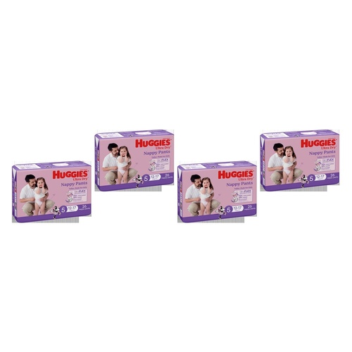Huggies Walkers Nappy Pants for Girls 12-17kg 26 Pack x 3 Bundle of 4