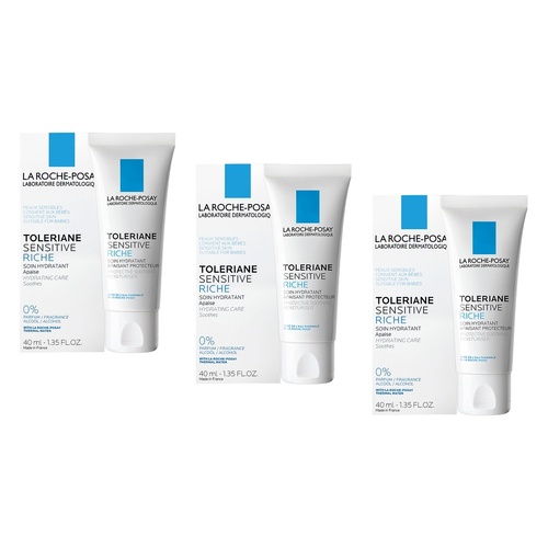 La Roche-Posay Toleriane Riche Moisturiser 40mL Pack of 3