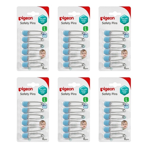 Pigeon Safety Pins 6 Pack Bundle of 6