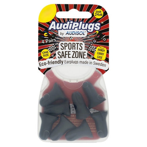 Audiplugs Sports Safe Zone Foam Ear Plugs 4 Pairs